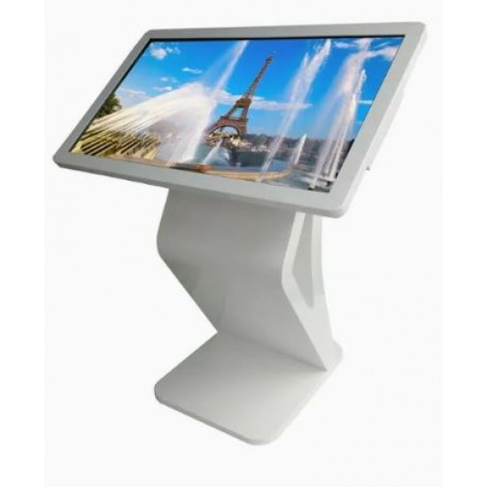 22インチ床置き型キオスク、自立式タッチスクリーンキオスク、セルフサービス端末 ホワイト DEKART IKIOSK-2101-WT Android