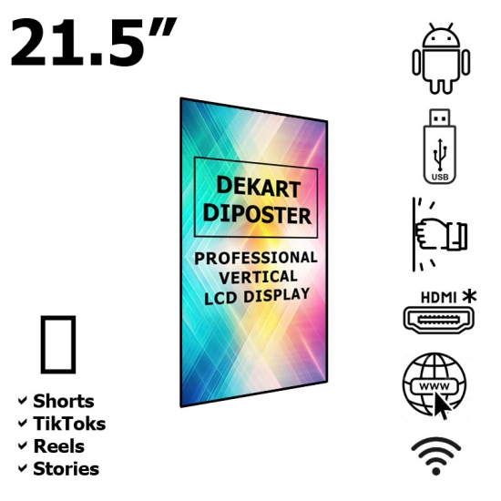 Vertikal Reklamskärm 22" – Dekart DIPOSTER-21524-BK Vertikal Reklamskärm 22" – Dekart DIPOSTER-21524-BK