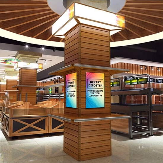 Vertikaler digital signage bildschirm mit gehärtetem glas Vertikaler digital signage bildschirm mit gehärtetem glas