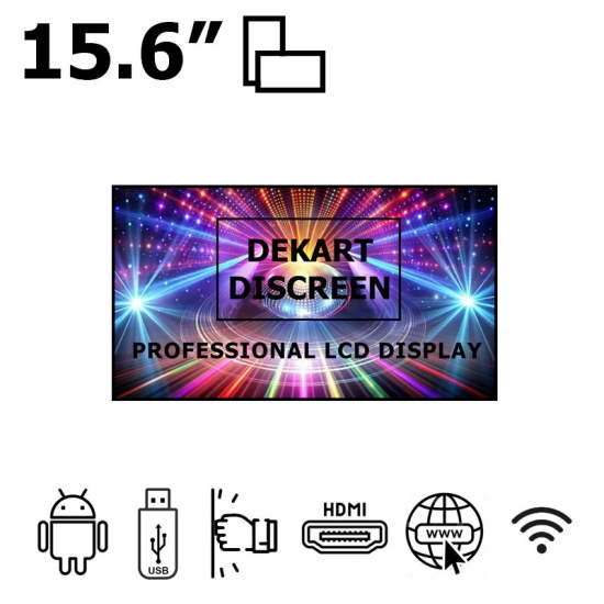 15.6" Android Werbe-Display mit Vandalismusschutz Dekart DISCREEN15624BK 15.6" Android Werbe-Display mit Vandalismusschutz Dekart DISCREEN15624BK