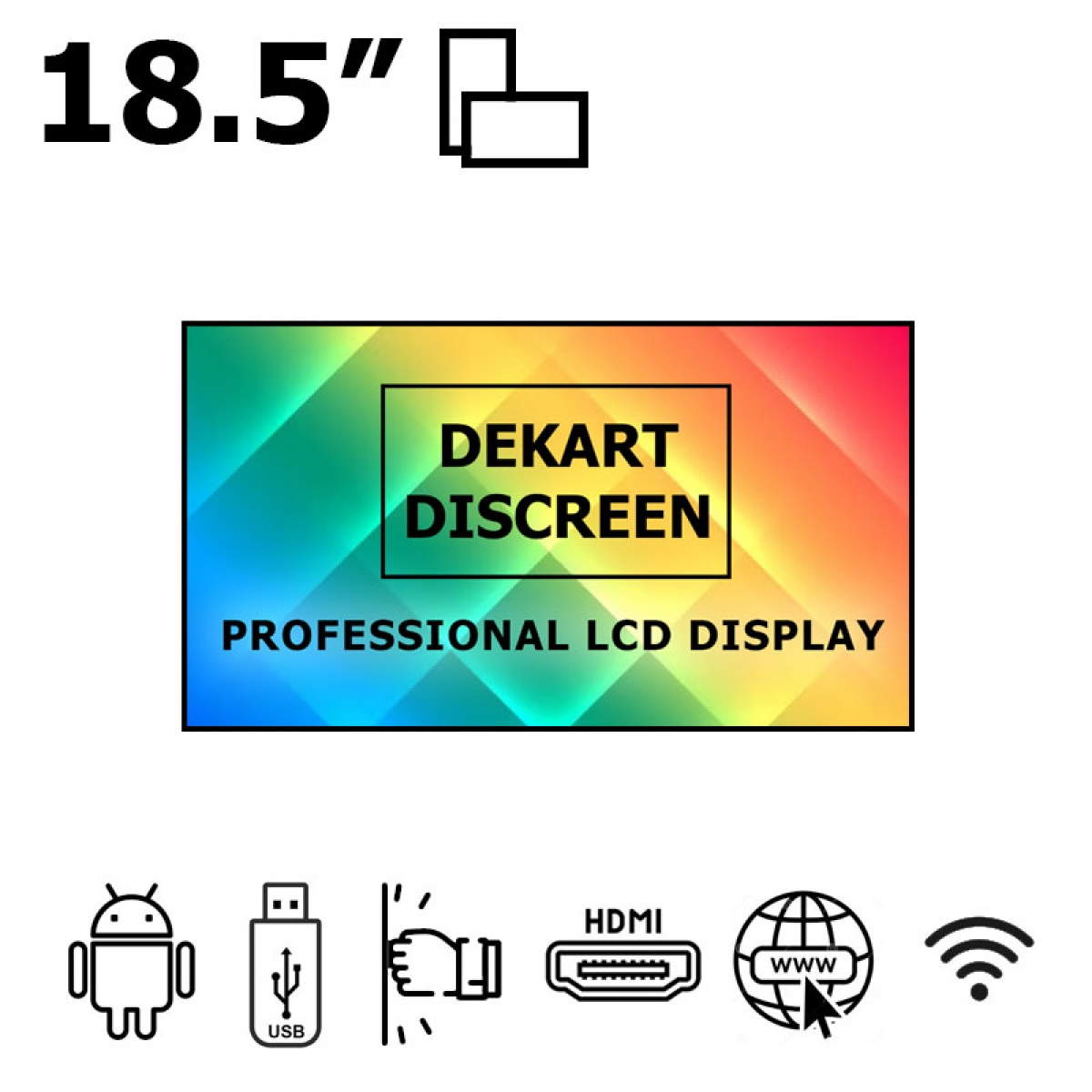 Monitor reklamowy 19" z obudową metalową Android Dekart DISCREEN-18524-BK Monitor reklamowy 19" z obudową metalową Android Dekart DISCREEN-18524-BK