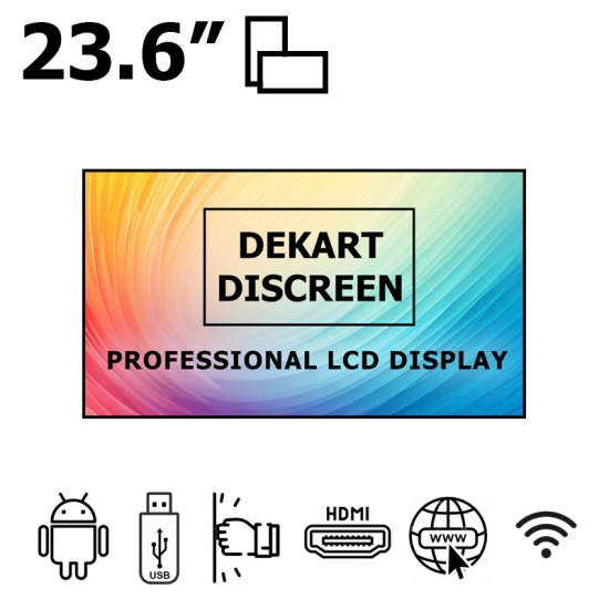 شاشة لافتات رقمية 23.6" مع أندرويد مضادة للتخريب Dekart DISCREEN-23624-BK شاشة لافتات رقمية 23.6" مع أندرويد مضادة للتخريب Dekart DISCREEN-23624-BK