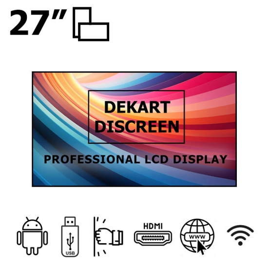 27" Digital Signage Display with Android and screen protection Dekart DISCREEN-27024-BK 27" Digital Signage Display with Android and screen protection Dekart DISCREEN-27024-BK