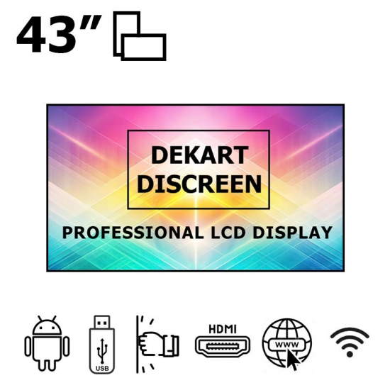Рекламный экран 43" на Android антивандальный Dekart DISCREEN43024BK Рекламный экран 43" на Android антивандальный Dekart DISCREEN43024BK