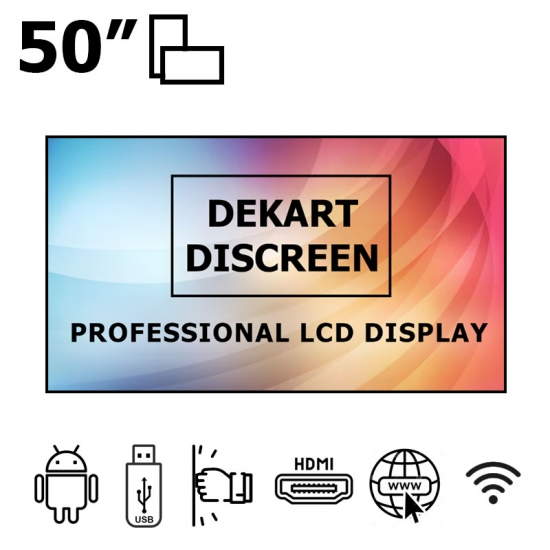 Ecrã profissional digital signage 50" com Android Dekart DISCREEN-50024-BK Ecrã profissional digital signage 50" com Android Dekart DISCREEN-50024-BK