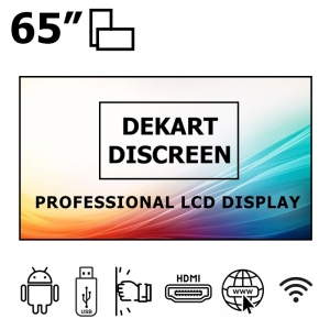 Рекламный монитор 65" антивандальный на Android UHD 4K Dekart DISCREEN-65024-BK Рекламный монитор 65" антивандальный на Android UHD 4K Dekart DISCREEN-65024-BK
