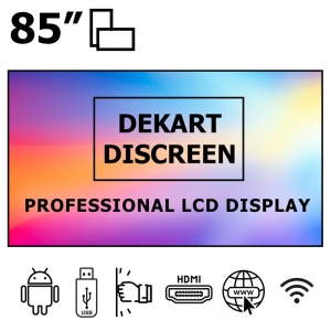 Коммерческий дисплей 85" антивандальный на Android UHD 4K Dekart DISCREEN-85024-BK Коммерческий дисплей 85" антивандальный на Android UHD 4K Dekart DISCREEN-85024-BK