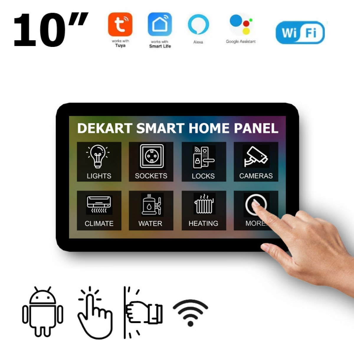 10" स्मार्ट होम कंट्रोल पैनल – Dekart SMARTPANEL-10124-BK 10" स्मार्ट होम कंट्रोल पैनल – Dekart SMARTPANEL-10124-BK