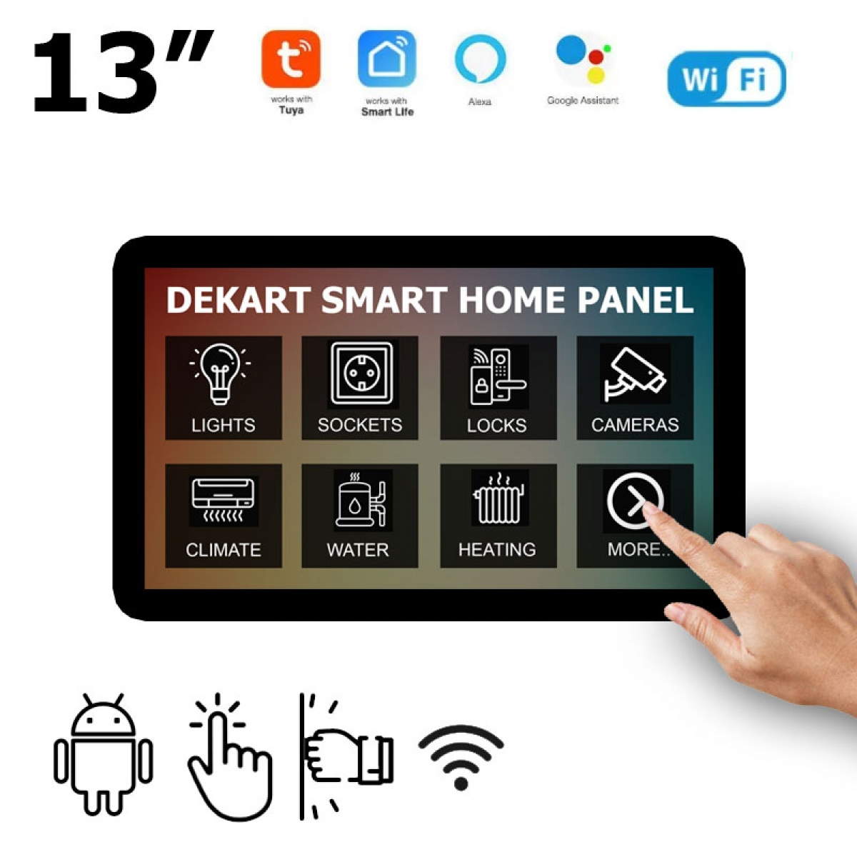 Pannello di controllo per casa intelligente 13" – Dekart SMARTPANEL-13324-BK Pannello di controllo per casa intelligente 13" – Dekart SMARTPANEL-13324-BK