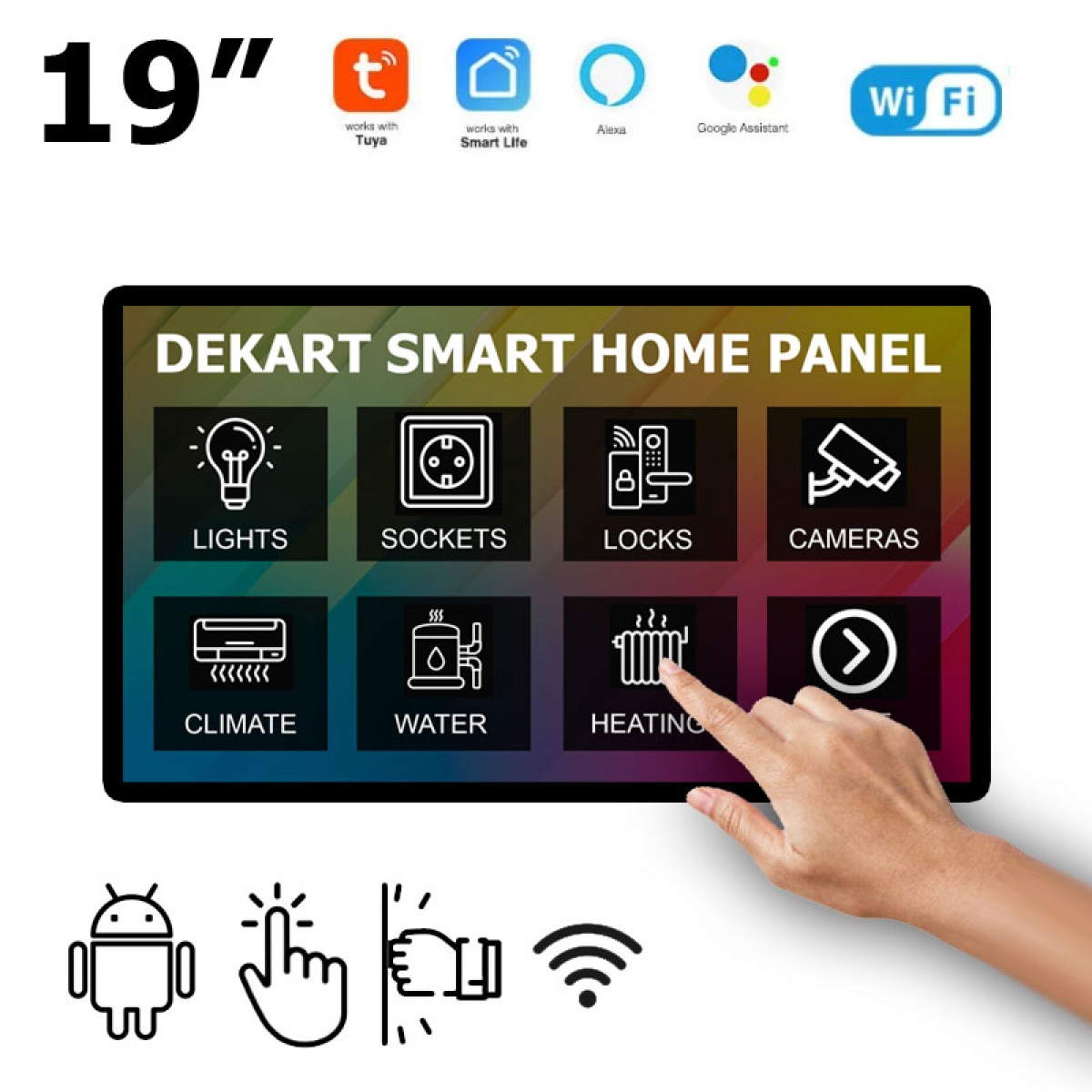 Панель управления умным домом 19" – Dekart SMARTPANEL-18524-BK Панель управления умным домом 19" – Dekart SMARTPANEL-18524-BK
