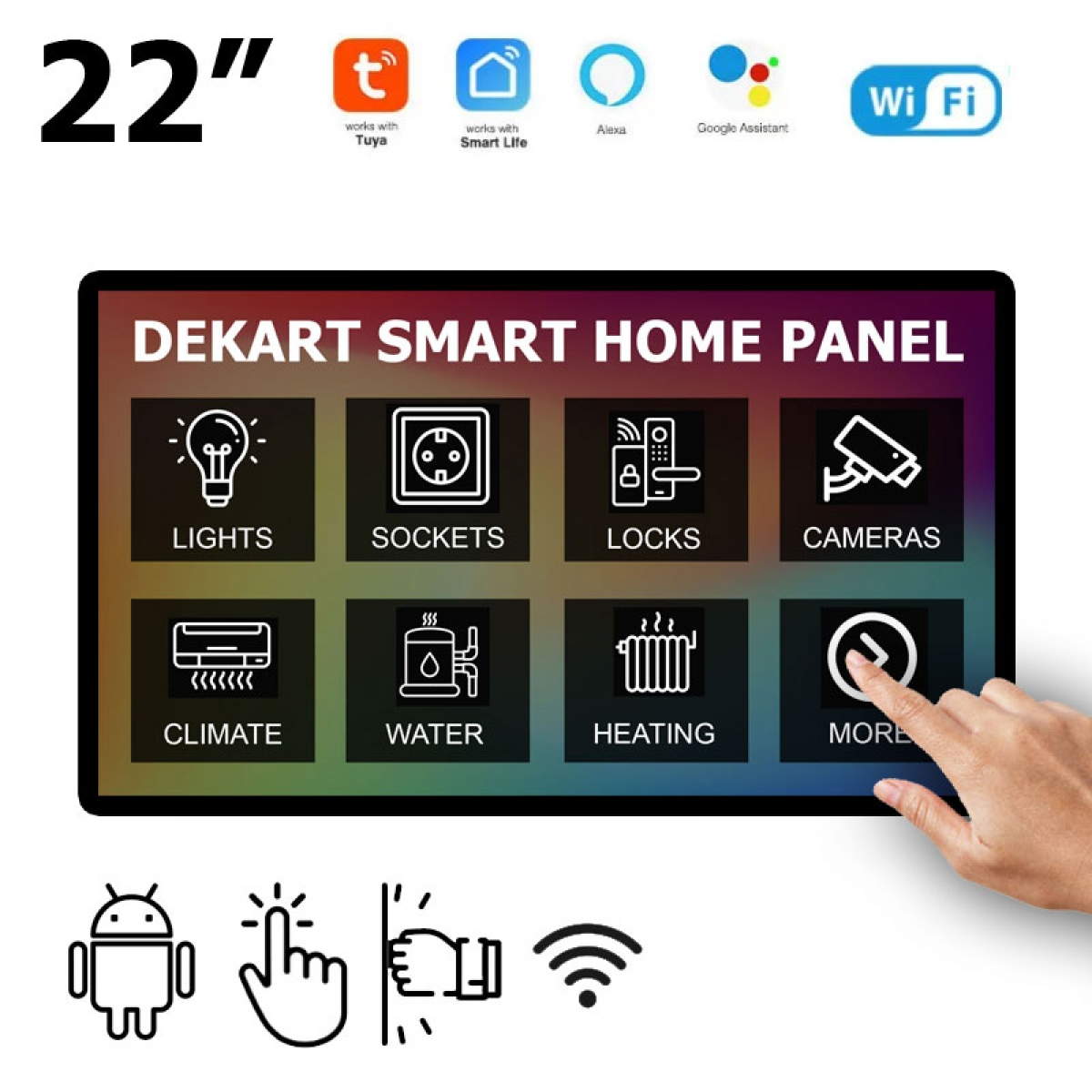 22" Akıllı Ev Kontrol Paneli – Dekart SMARTPANEL-21524-BK 22" Akıllı Ev Kontrol Paneli – Dekart SMARTPANEL-21524-BK