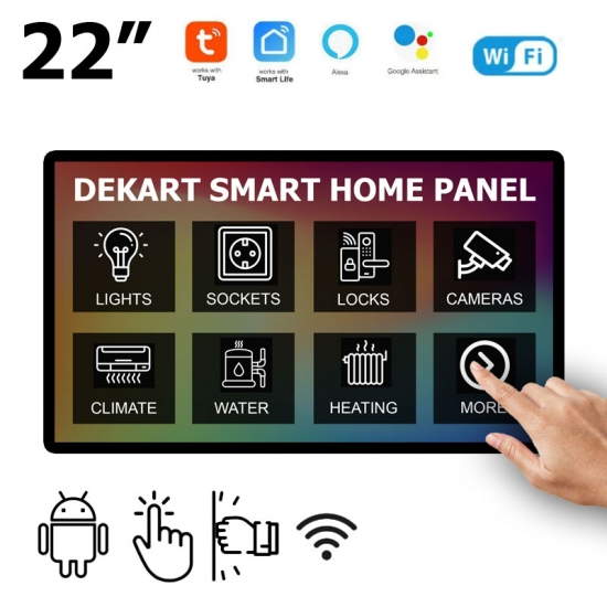 Panel sterowania domem inteligentnym 22" – Dekart SMARTPANEL-21524-BK Panel sterowania domem inteligentnym 22" – Dekart SMARTPANEL-21524-BK
