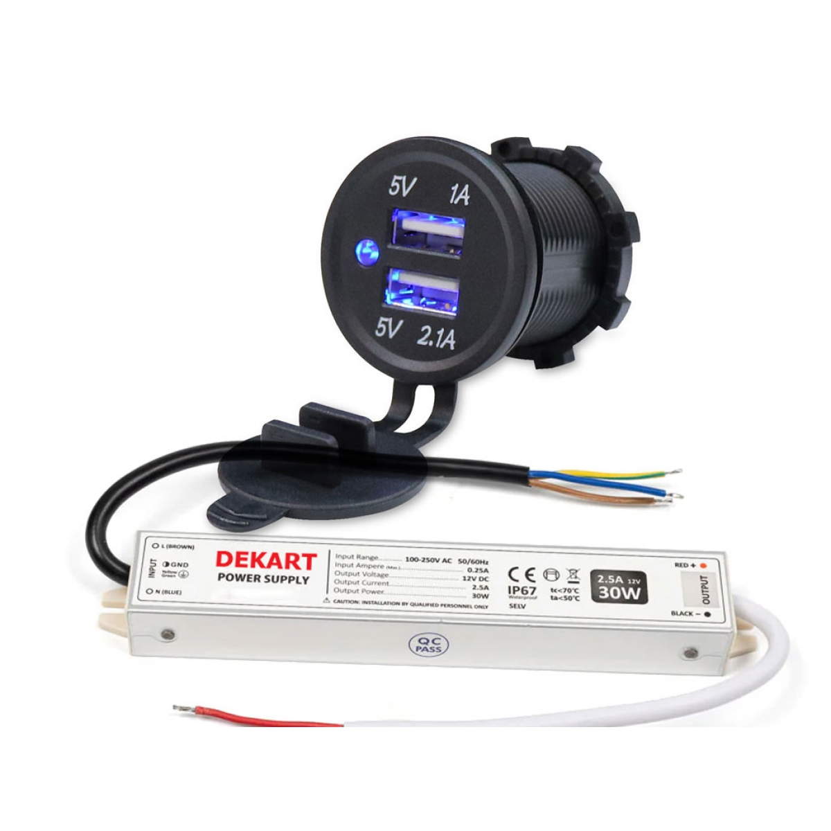 Уличная USB-зарядка IP65 15W – DEKART USBCO-0101-BK Уличная USB-зарядка IP65 15W – DEKART USBCO-0101-BK