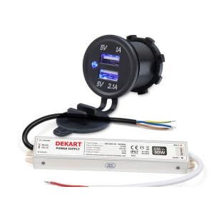 Уличное USB зарядное устройство IP65 15W DEKART USBCO-0101-BK Уличное USB зарядное устройство IP65 15W DEKART USBCO-0101-BK