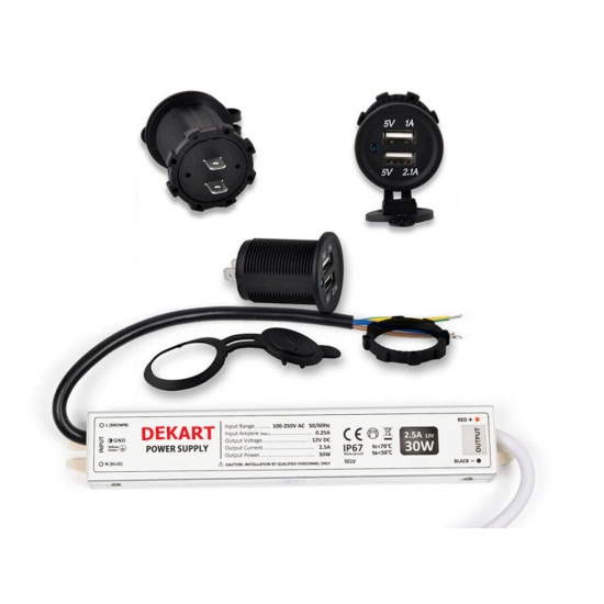 Chargeur USB extérieur étanche pour cours