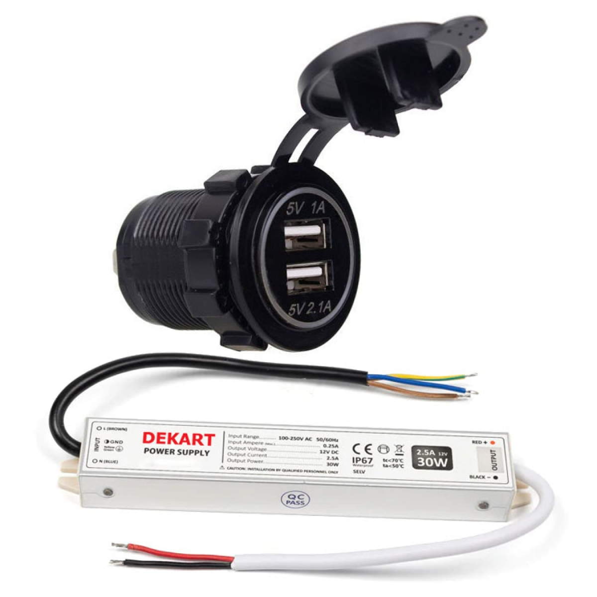 Zewnętrzna Ładowarka USB 15W – DEKART USBCO-0201-BK 