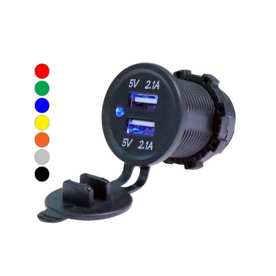 Chargeur USB encastré pour tous types de transport 4.2A – USBCT-0102-BK Chargeur USB encastré pour tous types de transport 4.2A – USBCT-0102-BK