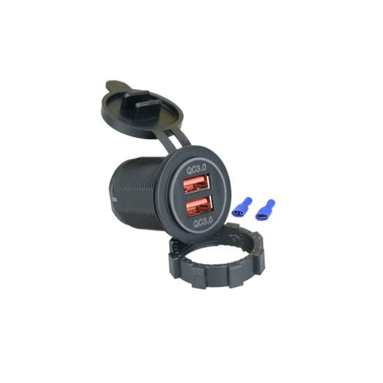 Tomada USB veicular Quick Charge 3.0 Tomada USB veicular Quick Charge 3.0
