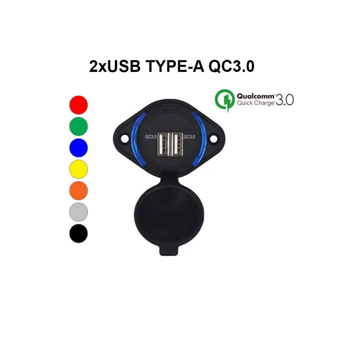 Aufputz-USB-Ladegerät für Fahrzeuge 25W QC3.0 – USBCT-1003-BK Aufputz-USB-Ladegerät für Fahrzeuge 25W QC3.0 – USBCT-1003-BK