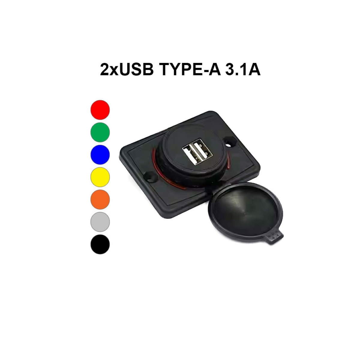 Ładowarka USB do montażu powierzchniowego dla pojazdów 3.1A – USBCT-1101-BK Ładowarka USB do montażu powierzchniowego dla pojazdów 3.1A – USBCT-1101-BK