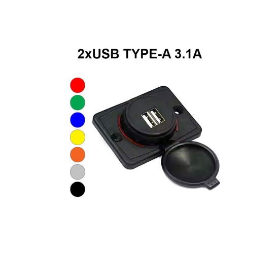 वाहनों के लिए सतह-माउंट USB चार्जर 3.1A – USBCT-1101-BK