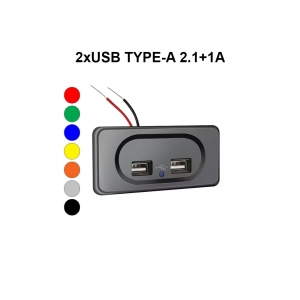 Накладной USB зарядник для транспорта 2 USB 3.1A DEKART USBCT-1201-BK