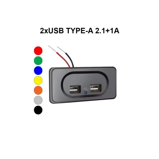 面板安装双 USB 插座 用于交通运输 4.2A – USBCT-1201-BK 面板安装双 USB 插座 用于交通运输 4.2A – USBCT-1201-BK