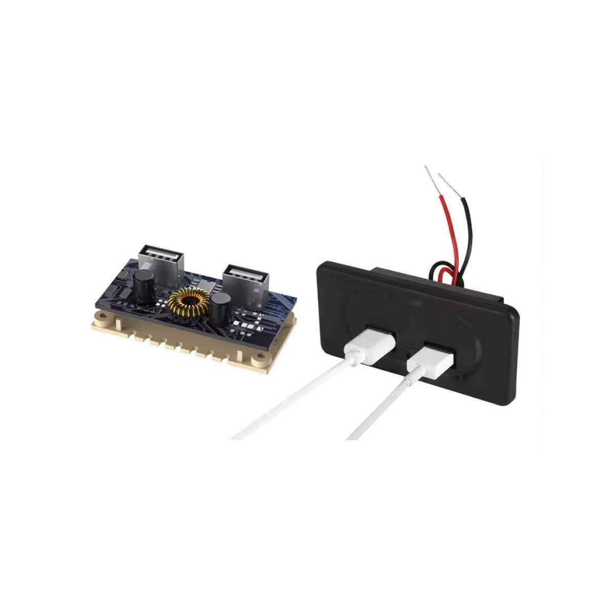 Наружный двойной USB-разъем для транспорта 4.2А – USBCT-1201-BK Наружный двойной USB-разъем для транспорта 4.2А – USBCT-1201-BK