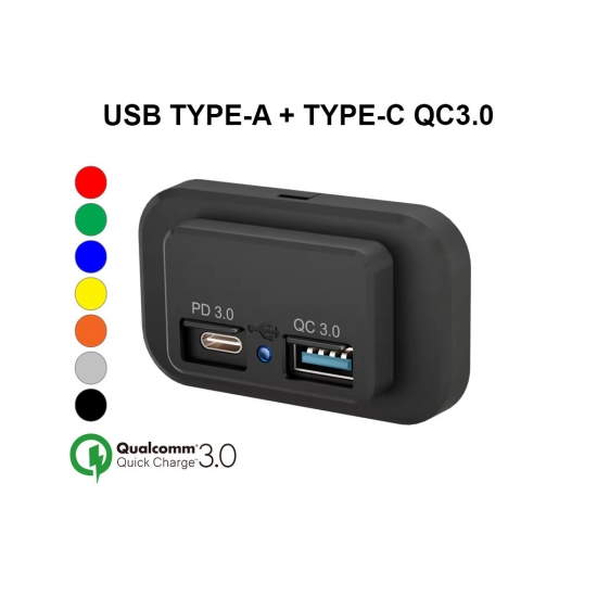 차량용 표면 실장 USB 소켓 30W PD&QC3.0 – USBCT-1204-BK 차량용 표면 실장 USB 소켓 30W PD&QC3.0 – USBCT-1204-BK