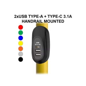 USB розетка зарядное устройство на поручень USB+TypeC DEKART USBCT-9201-BK