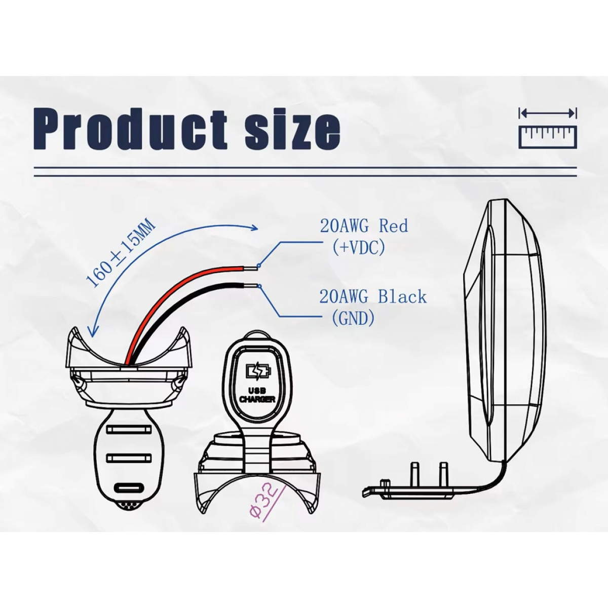 Tomada USB para trailer 12V Tomada USB para trailer 12V