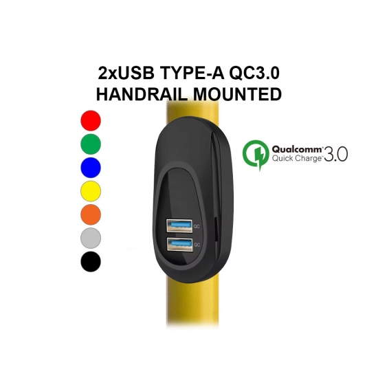 شاحن USB صناعي لقضبان الإمساك 36 واط QC3.0 – Dekart USBCT-9203-BK شاحن USB صناعي لقضبان الإمساك 36 واط QC3.0 – Dekart USBCT-9203-BK