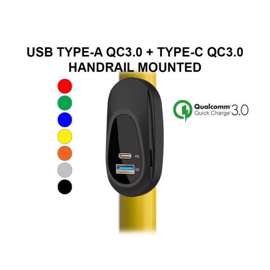 公交车扶手USB充电模块 甲型+丙型 – 德卡特 USBCT-9204-BK 公交车扶手USB充电模块 甲型+丙型 – 德卡特 USBCT-9204-BK