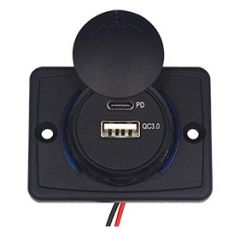 RDU-309-2UQC3.0+PD USB быстрая зарядка накладная (для транспорта) с подсветкой QC3.0+PD RDU-309-2UQC3.0+PD USB быстрая зарядка накладная (для транспорта) с подсветкой QC3.0+PD