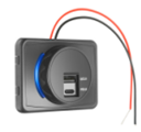 RDU-319QC+PD USB быстрая зарядка накладная (для транспорта) с синей подсветкой QC3.0+PD3.0 со шторкой, прямокгольный корпус RDU-319QC+PD USB быстрая зарядка накладная (для транспорта) с синей подсветкой QC3.0+PD3.0 со шторкой, прямокгольный корпус