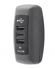 SUC 9 Быстрая USB зарядка на поручень (для транспорта) с подсветкой 1x USB C type + 2 x USB A type 6,3А SUC 9 Быстрая USB зарядка на поручень (для транспорта) с подсветкой 1x USB C type + 2 x USB A type 6,3А